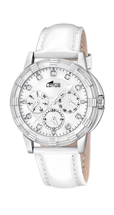Reloj Lotus L15746-1 para mujer con un precio excepcional. Con correa de cuero blanco y disponible en otros colores únicos. Outlet Lotus!
