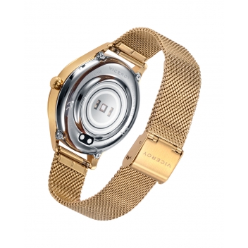 Reloj Viceroy SmartPro 401142-90. Con brazalete de malla en acero con acabado en IP dorado al igual que su caja y tamaño de 40mm.